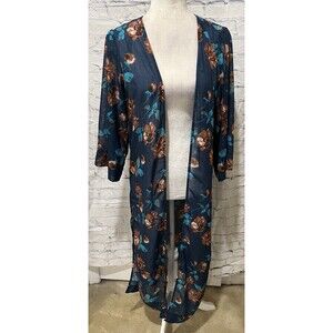 JESSICA SIMPSON | Blakely $79 NEW Floral Open Front Kimono Duster Beau Femme S